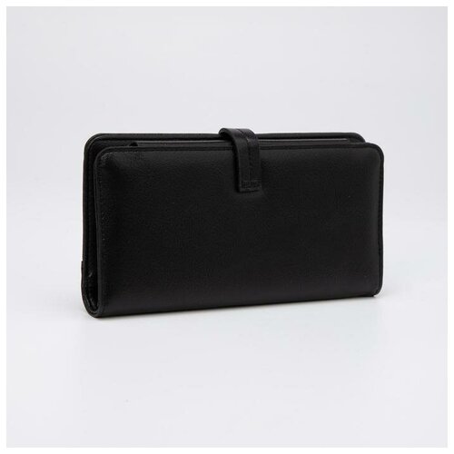 фото Кошелёк на кнопке, цвет чёрный