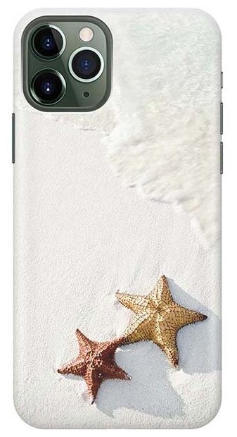 Ультратонкий силиконовый чехол-накладка для Apple iPhone 11 Pro Max с принтом "Две морские звезды"