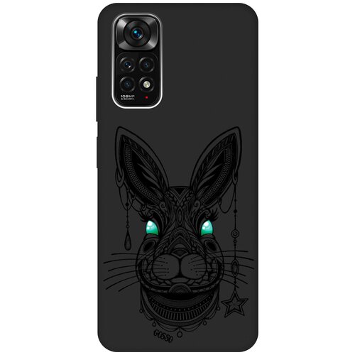 Матовый Soft Touch силиконовый чехол на Xiaomi Redmi Note 11S, Сяоми Редми Ноут 11С с 3D принтом Grand Rabbit черный матовый soft touch силиконовый чехол на xiaomi redmi note 11s сяоми редми ноут 11с с 3d принтом grand rabbit черный