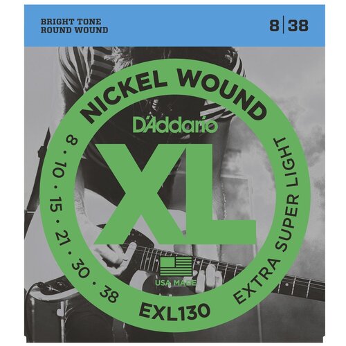 Струны для электрогитары D'Addario EXL130 Extra Super Light 8-38 струны d addario exl130 для электрогитары