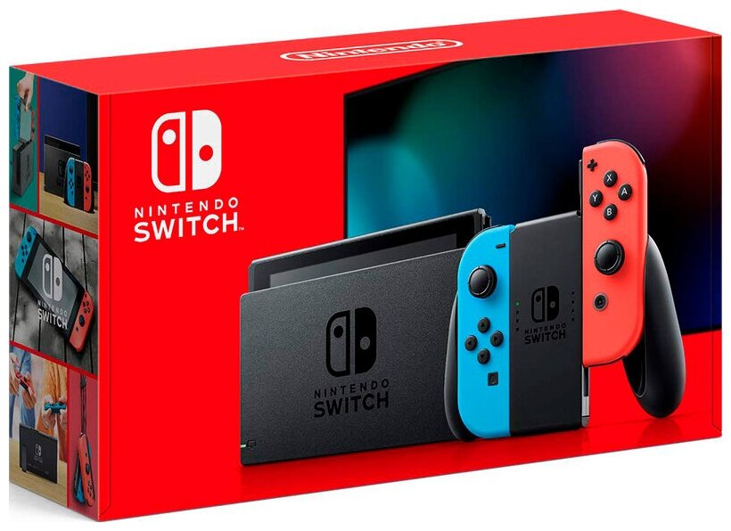 Игровая приставка Nintendo Switch rev.2 32 ГБ «неоновый красный/неоновый синий» обновленная версия — купить по выгодной цене на Яндекс.Маркете - Что дарить мужчинам? Отвечают мужчины