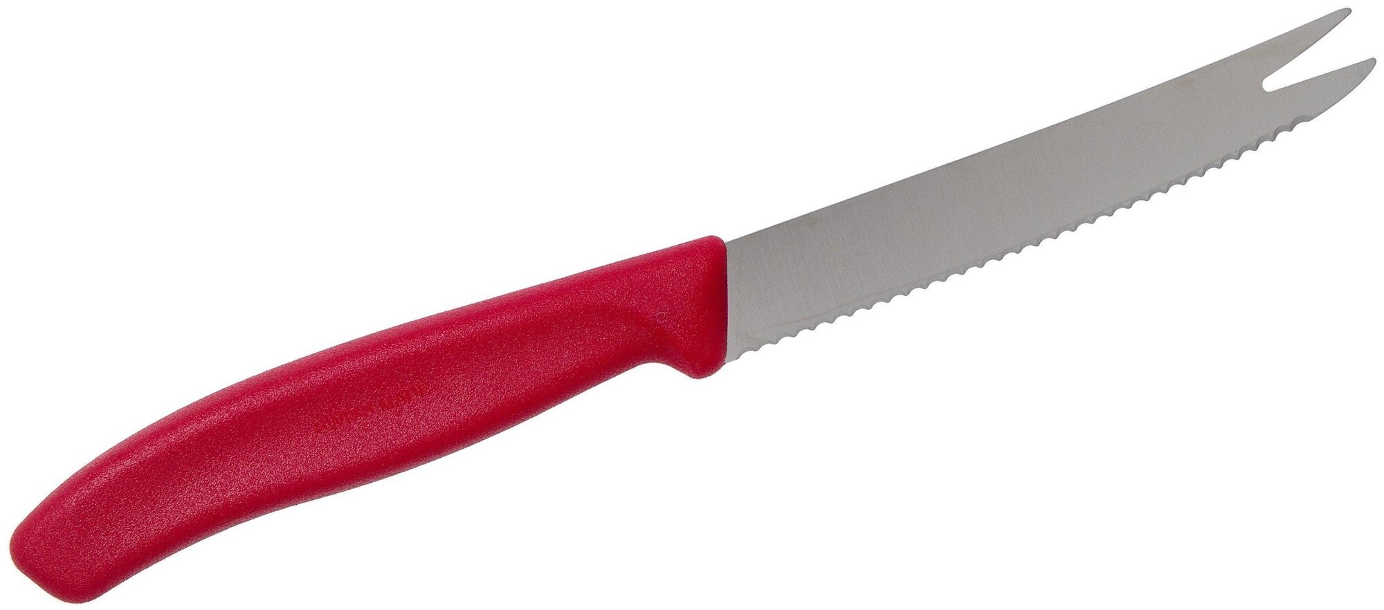 Нож кухонный Victorinox Swiss Classic (6.7861) стальной для сыра лезв.110мм серрейт. заточка красный - фото №2
