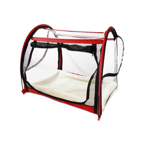 Выставочная палатка для кошек Ладиоли М-78 Аквариум, красный, 75х60х60 см