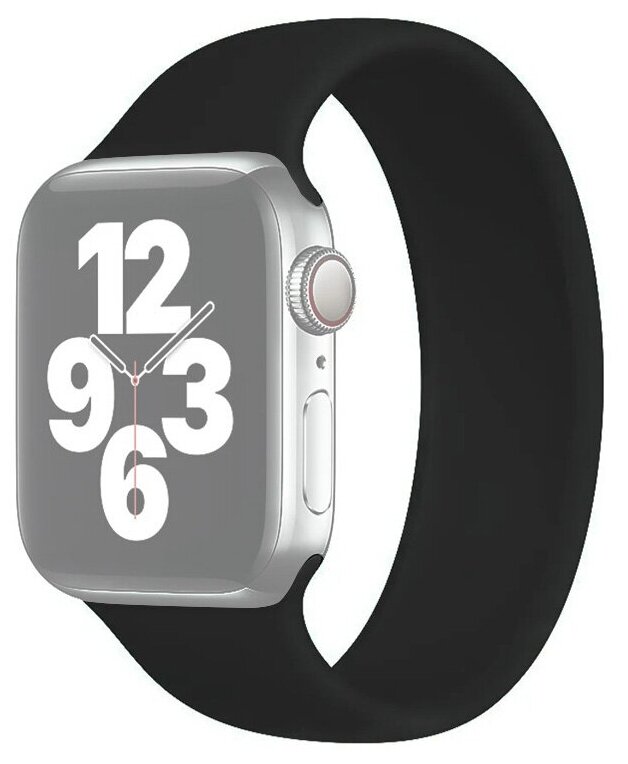 Ремешок для Apple Watch 1-6/SE 42/44 мм силиконовый эластичный InnoZone 155мм - Черный (APWTSI-L42-08)