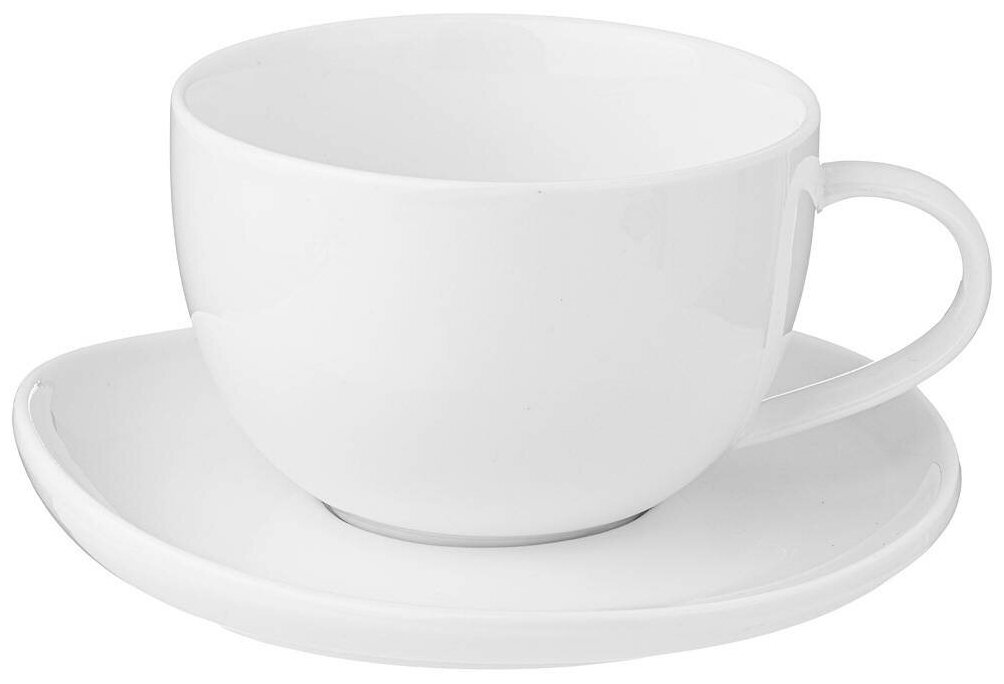 Чайная пара LEFARD EMOTION чашка 350 мл с блюдцем, белый фарфор
