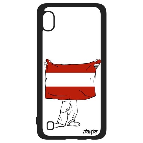 фото Качественный чехол на мобильный // galaxy a10 // "флаг австрии с руками" патриот страна, utaupia, белый