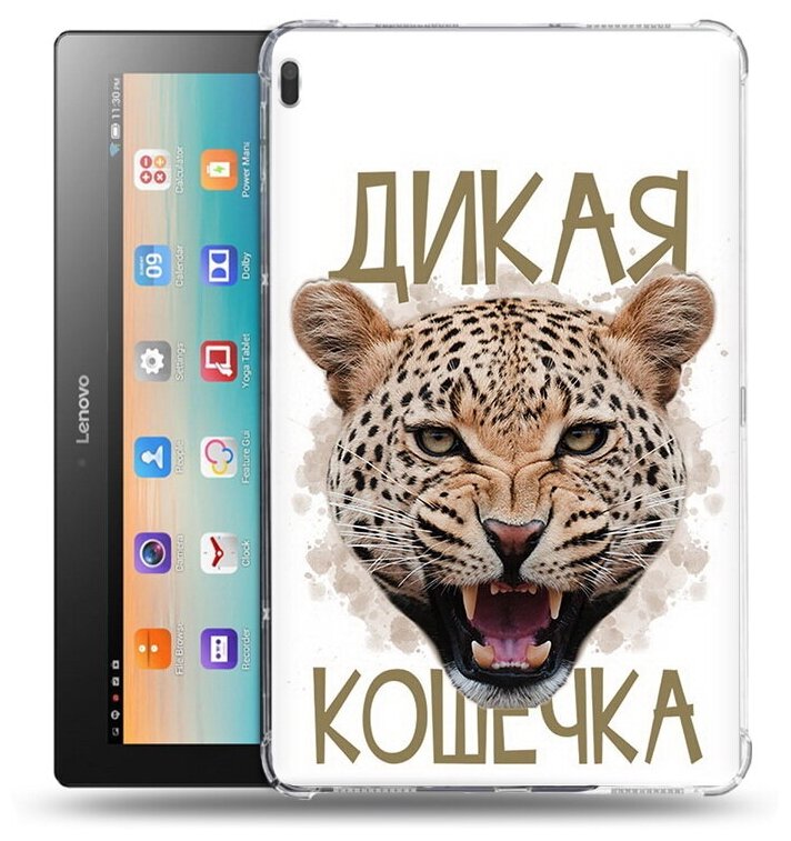 Чехол задняя-панель-накладка-бампер MyPads дикая кошечка для Lenovo Tab 4 10 TB-X304L/F противоударный