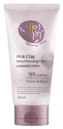 Очищающая пенка для умывания лица Welcos, CLEANSING STORY Pink Clay Deep Cleansing Foam 150мл