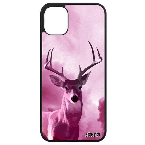 фото Противоударный чехол для мобильного // iphone 11 // "олень" дичь лес, utaupia, розовый