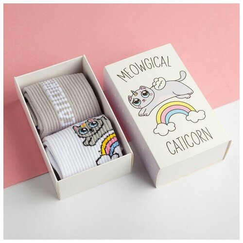 фото Носки kaftan, размер 23-25, серый, белый