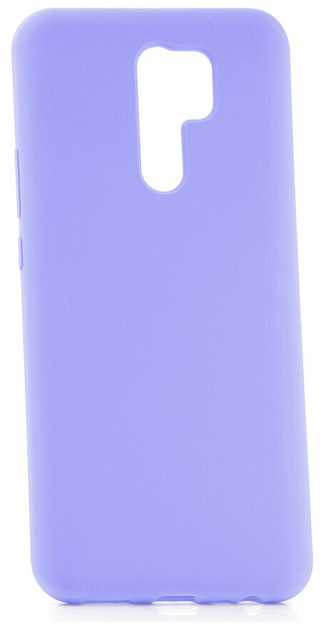 Чехол на Xiaomi Redmi 9 Kruche Silicone Plain Lilac purple, противоударный пластиковый кейс, защитный силиконовый бампер, софттач накладка однотонная