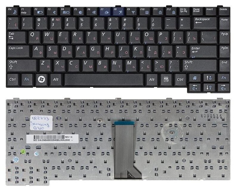Клавиатура для ноутбука Samsumg BA59-02255B черная 1920₽