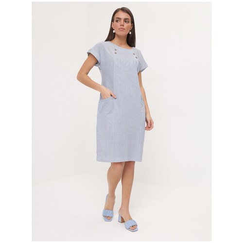 фото Платье женское "джульетта" (в голубую полоску) ленара, размер 48