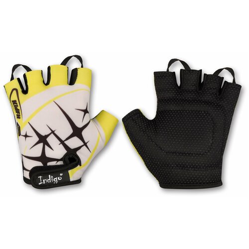 фото Перчатки вело детские indigo искра sb-01-8822 бело-желтый xs