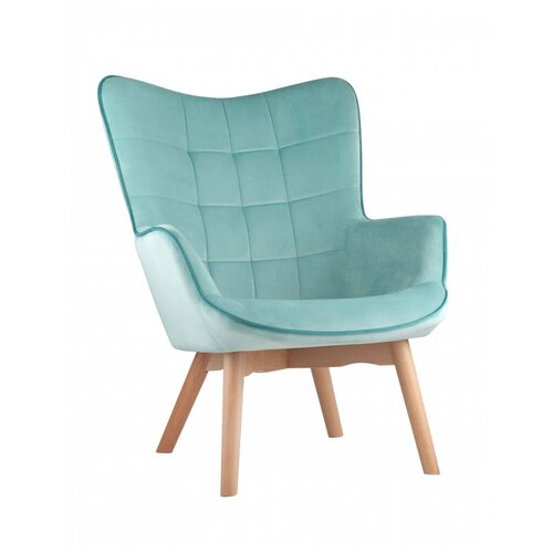 фото Кресло stool group манго мятное обивка вельвет с деревянными ножками