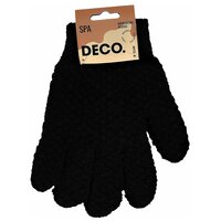 Мочалка-перчатки для душа DECO. отшелушивающие из бамбукового волокна (черные) 2 шт