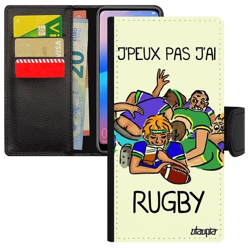 фото Защитный чехол книжка на телефон // samsung galaxy a10 // "не могу - у меня регби!" шутка повод, utaupia, белый