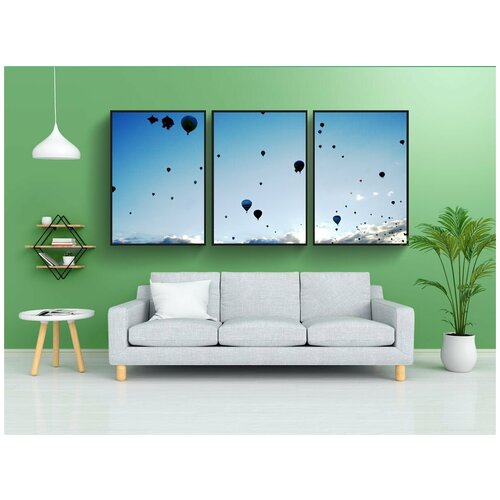 фото Набор модулных постеров для интерьера "надувные шарики, воздушные шары, воздушном шаре fiesta" 60x90 см. в тубусе, без рамки lotsprints