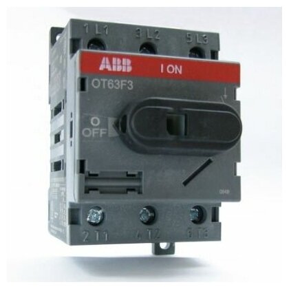 Рубильник 3П ABB OT63F3 на DIN-рейку и монтажную плату 1CSA105332R1001