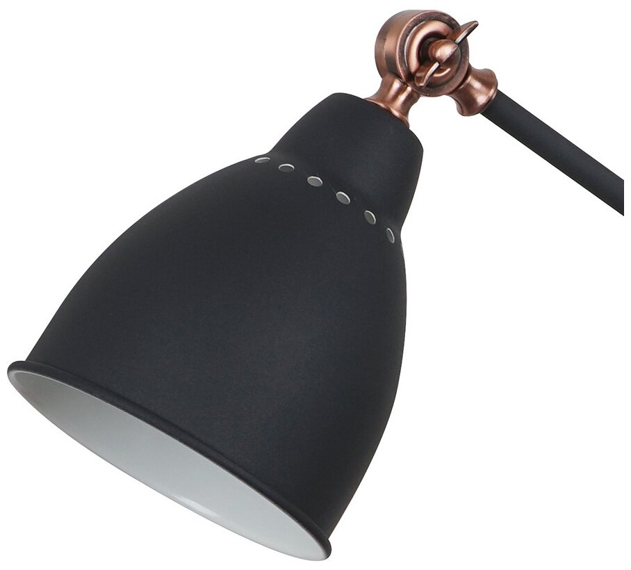 Лампа офисная Arte Lamp Braccio A2054LT-1BK, E27, 60 Вт, черный - фотография № 2