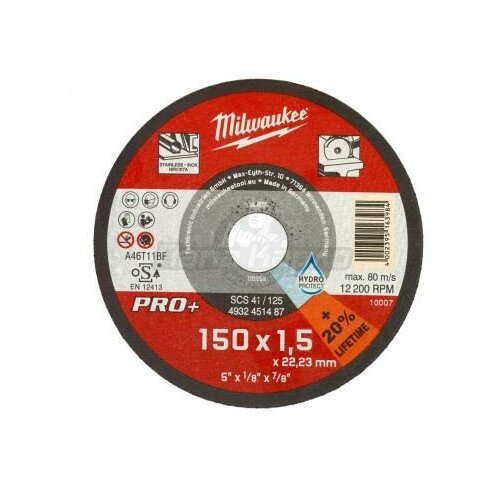 Диск отрезной MILWAUKEE SCS 41 PRO+ (150х22.2х1.5 мм) 4932471386