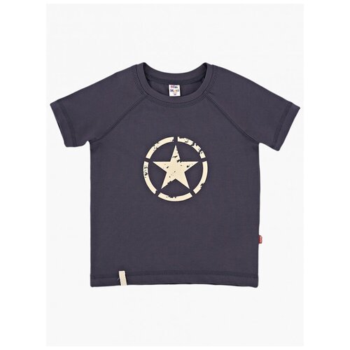 фото Футболка для мальчиков mini maxi, модель 1801, цвет черно-серый/серый, размер 110