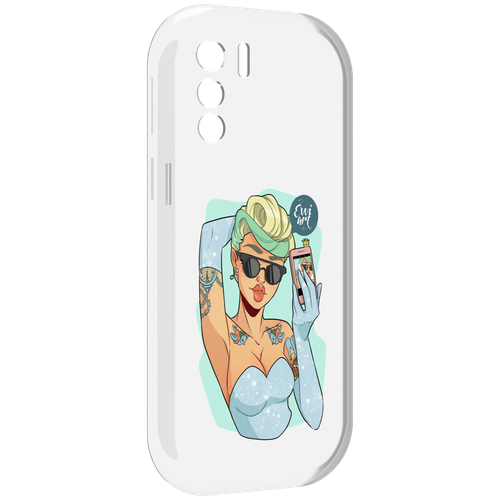 Чехол MyPads девушка с короткой стрижкой женский для UleFone Note 13P задняя-панель-накладка-бампер