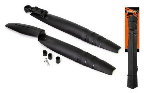 фото Крылья TRIX 24-26", к-кт перед./задн, крепеж: перед. за бустер вилки, задн. за подседельный штырь; ширина 60мм, пластик, черн.