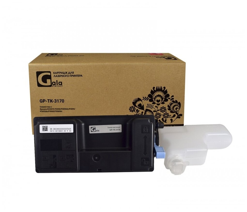Тонер-туба GP-TK-3170 для принтеров Kyocera ECOSYS P3050/P3050dn/P3055/P3055dn/P3060/P3060dn с бункером отработанного тонера 15500 копий GalaPrint