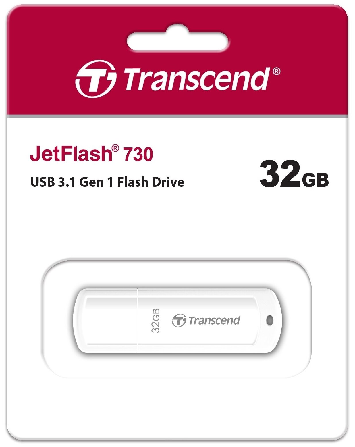 Флеш Диск Transcend 32Gb Jetflash 730 TS32GJF730 USB3.0 белый