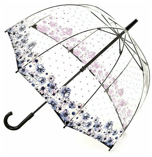 Зонт-трость FULTON, механика, купол 84 см, прозрачный, для женщин, бесцветный
