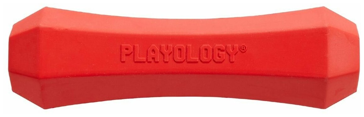 Игрушка Playology хрустящая жевательная палочка SQUEAKY CHEW STICK с ароматом говядины, средняя, красный - фотография № 7