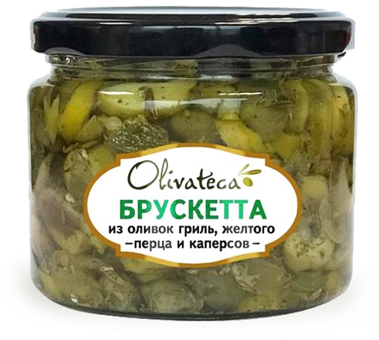 Брускетта OLIVATECA из оливок гриль, желтого перца и каперсов, 290г