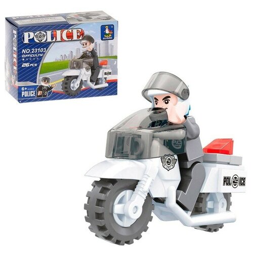 Конструктор «Полицейский мотоцикл», 26 деталей конструктор полицейский мотоцикл 26 деталей