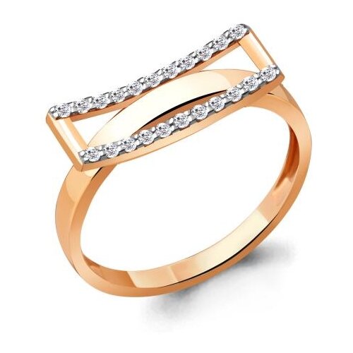 фото Золотое кольцо aquamarine 68836а с фианитом diamant-online