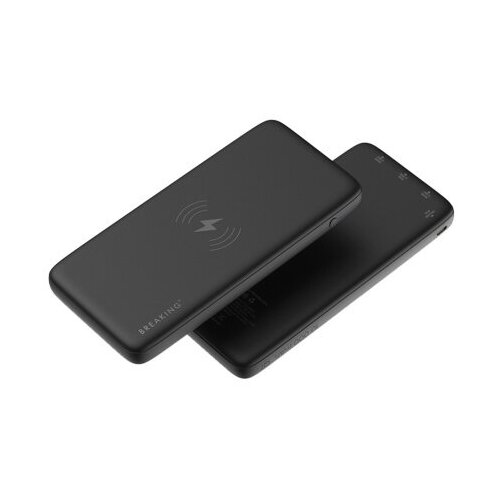 Внешний аккумулятор powerbank с беспроводной зарядкой Breaking P204 10000 mAh 21A Qi Черный 249900₽