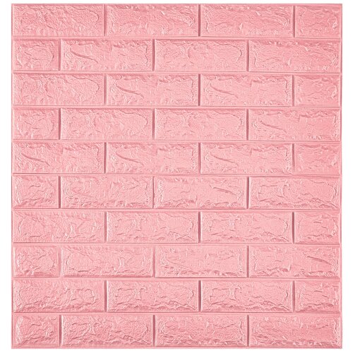 мягкая самоклеящаяся 3d панель пвх для стен lako decor классический кирпич розовый 70x77см Мягкая самоклеящаяся 3D панель пвх для стен LAKO DECOR, Классический кирпич Розовый, 70x77см