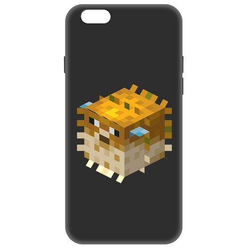 Чехол-накладка Krutoff Soft Case Minecraft-Иглобрюх для iPhone 6 Plus/6s Plus черный чехол накладка krutoff soft case minecraft иглобрюх для iphone 15 plus черный