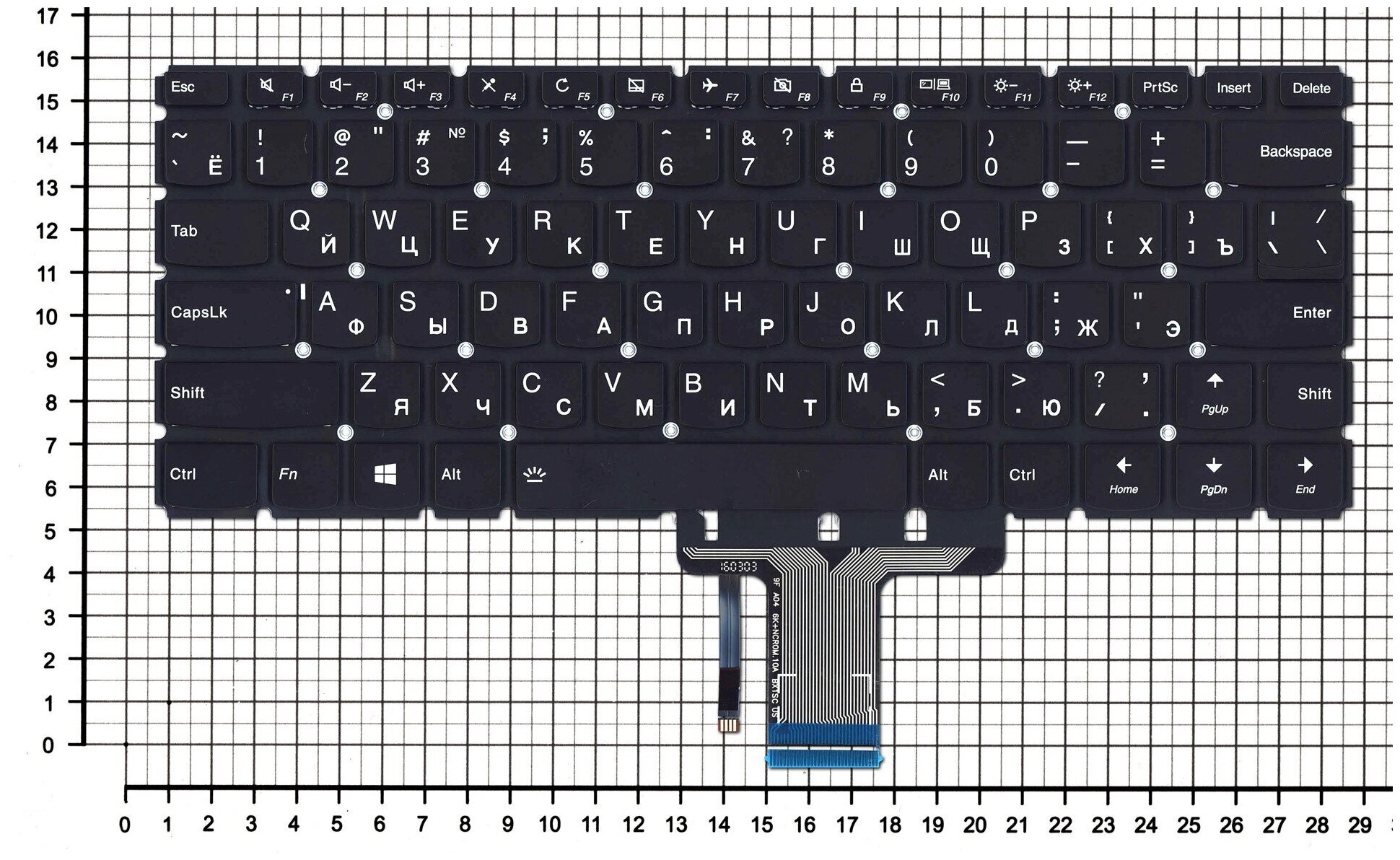 Клавиатура для ноутбука Lenovo Yoga 710-15IKB черная с подсветкой