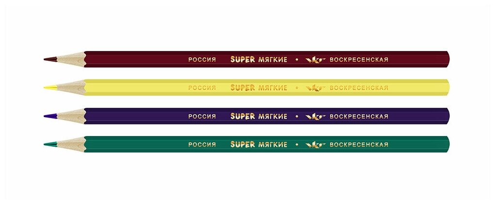 ВКФ Super Набор цветных карандашей Диплодок ТCP-3004 заточенный 4 цв.