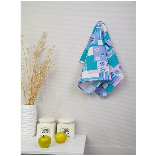 фото Полотенце кухонное "мари санна" рогожка, орнамент сирень; размер 45 х 73 ночь нежна