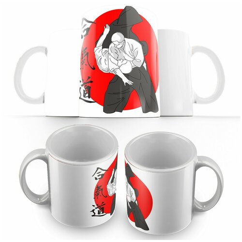 фото Кружка белая айкидо спорт(ufc, mma, бокс, бои, пояс) -2 creative mug