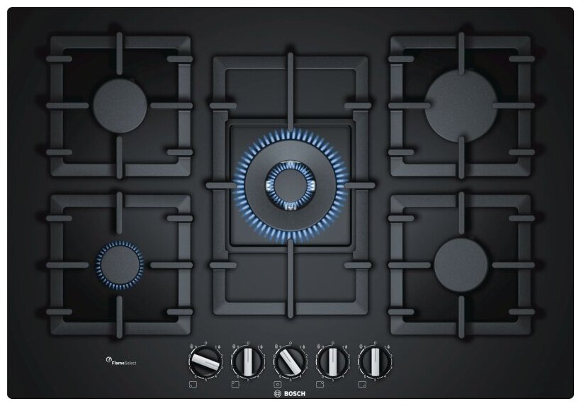 Варочная панель BOSCH Газовая варочная поверхность Bosch PPQ7A6B90R черный