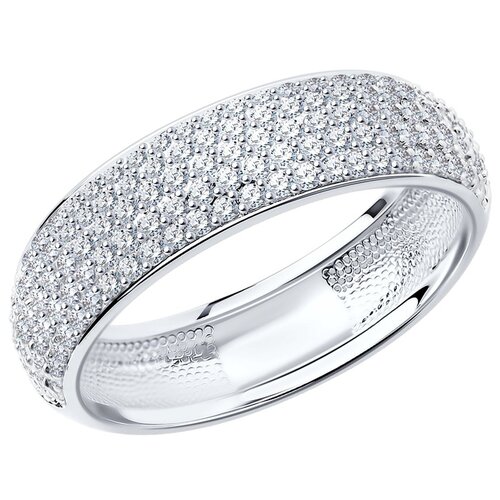 Кольцо SOKOLOV, белое золото, 585 проба, бриллиант, размер 18, бесцветный необычное кольцо россыпь из золота с бриллиантами в виде лепестков