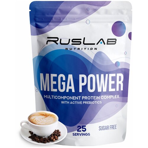 фото Протеин многокомпонентный mega power (800 гр),вкус капучино ruslabnutrition