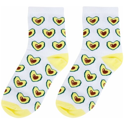 Носки Kawaii Factory, размер 35-39, белый носки высокие с авокадо