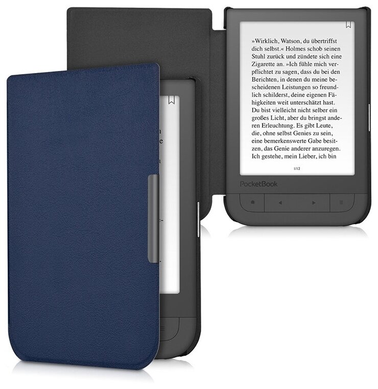 Чехол-обложка футляр MyPads для PocketBook 631 Touch HD из качественной эко-кожи тонкий с магнитной застежкой синий