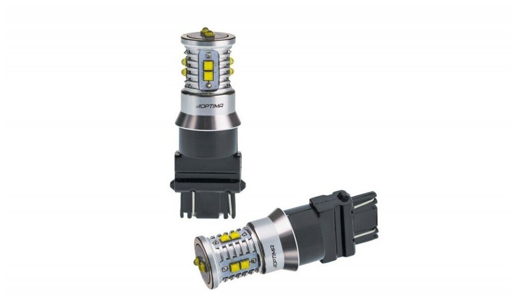 Светодиодная лампа 3157 Optima MINI-CREE, CAN, CREE XB-D*10, 5500K, 12-24V, двухконтактная, 1 лампа