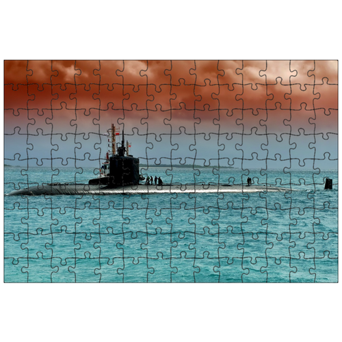 фото Магнитный пазл 27x18см."подводная лодка, лодка, военно-морской" на холодильник lotsprints
