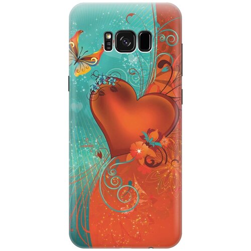 Силиконовый чехол на Samsung Galaxy S8+, S8 Plus, Самсунг С8 Плюс с принтом Сердце и бабочка дизайнерский силиконовый чехол для самсунг с8 плюс samsung galaxy s8 plus кот и бабочка